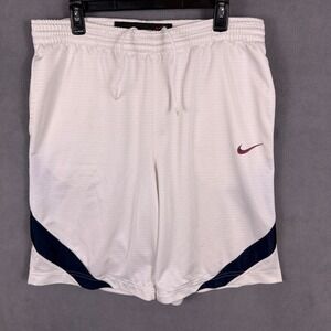 Vintage Nike Basketball Shorts Mens M White Blue Y2K Gym Athletic Read!